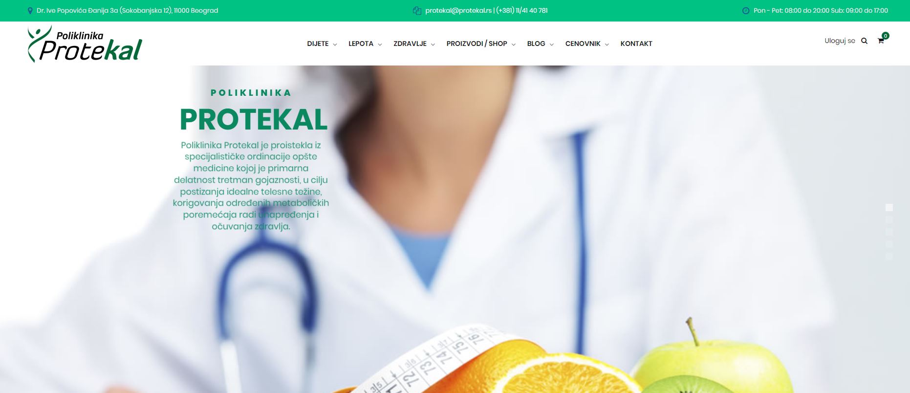 Web sajt www.protekal.rs